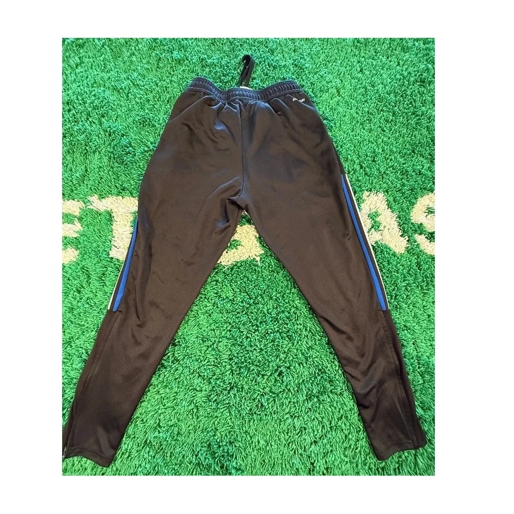 Adidas Track Pants Mens M Black Good Primegreen Tricolor Stripe Joggers